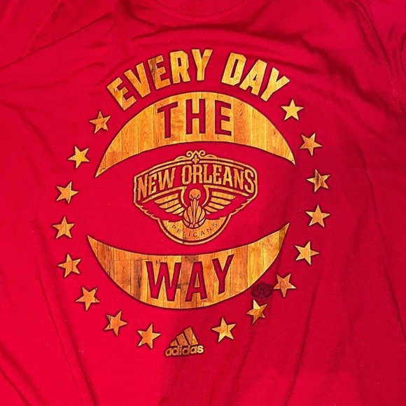 ADIDAS New Orleans pelicans long sleeve tshirt. EVERYDAY THE PELICANS WAY - Picture 2 of 4